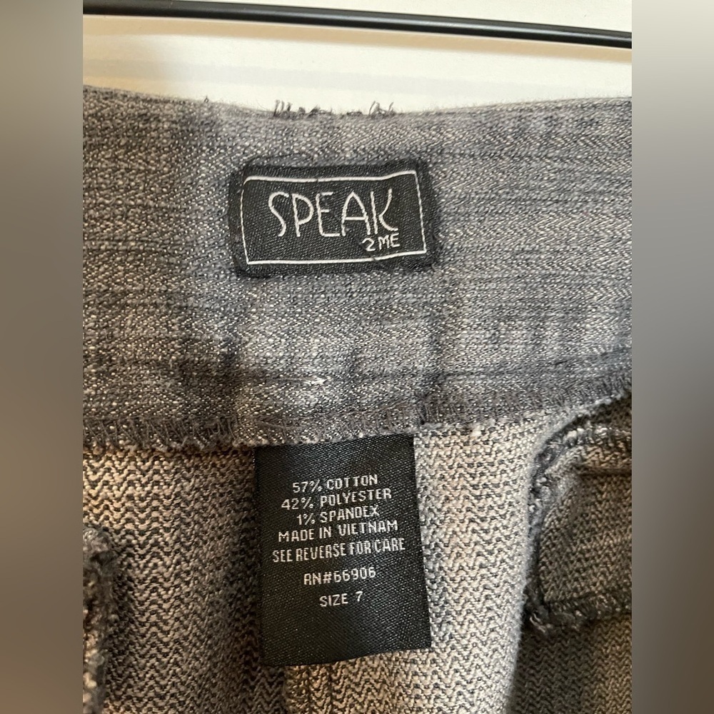 Y2K Speak 2 Me Gray Boot Cut Flare Cotton Blend Pants Size 7 Juniors Low Rise - Picture 6 of 11